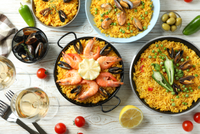 Gastronomia de españa: paella y la fideua