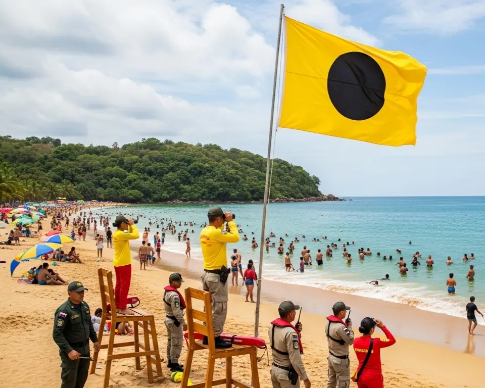 Banderas de señalización en playas